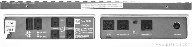 DUAL CR 60 Audio Connections