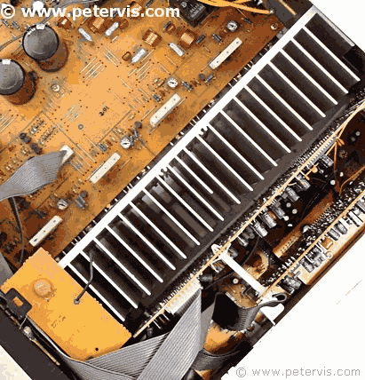 Heatsink with transistors mounted.