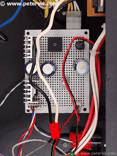 Power supply PCB installed into amplifier.