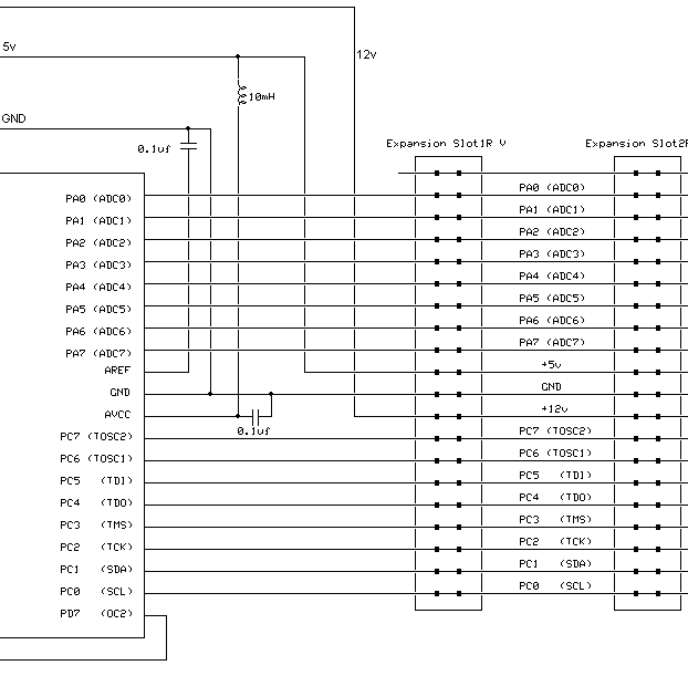 ATMega32 Development Board Circuit Diagram RHS