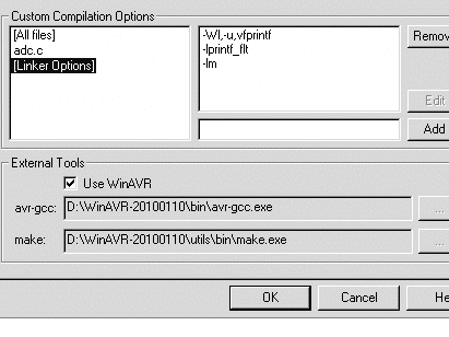 UART Linker Options