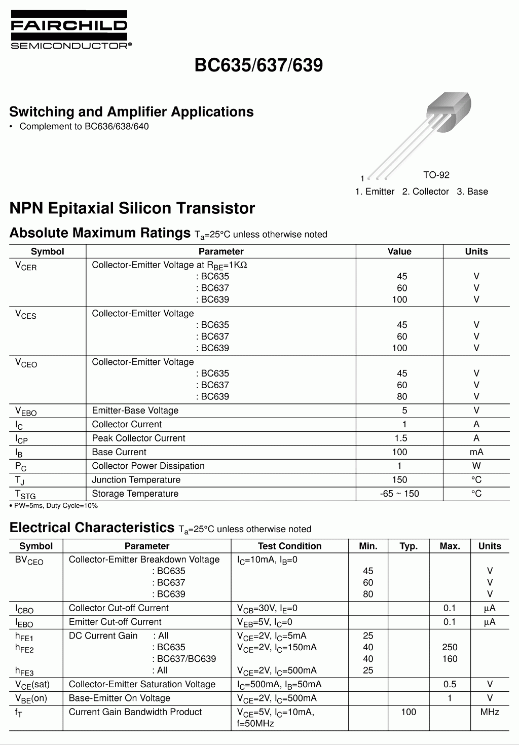 Bc639 datasheet