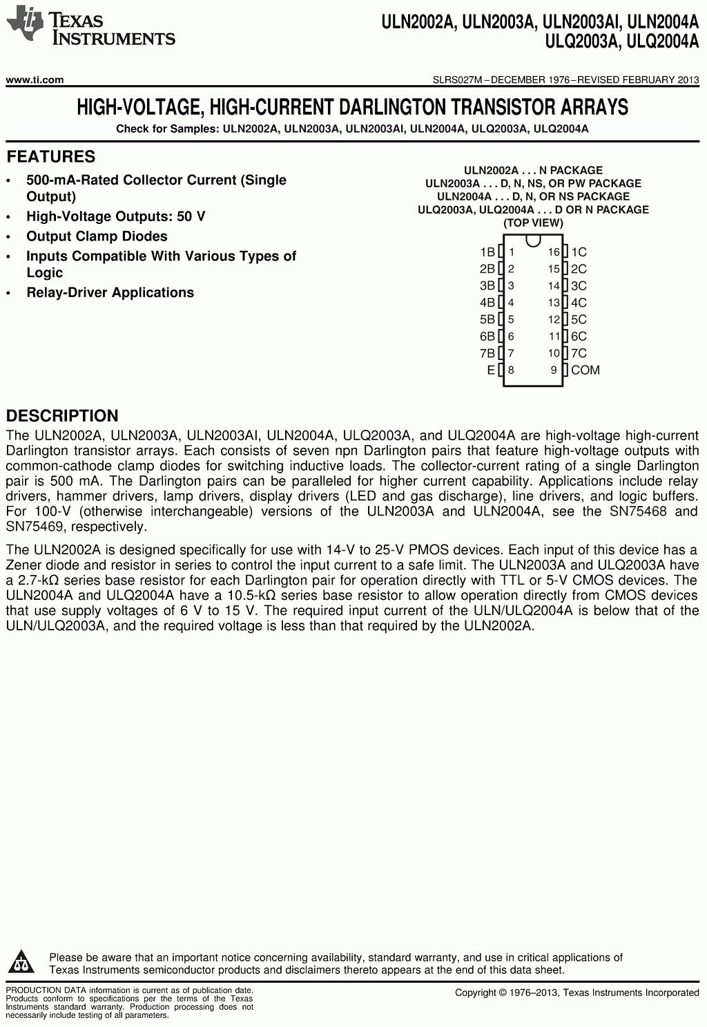 Uln Pinout Examples Applications Datasheet And Features Vrogue