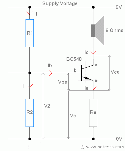 Transistor Amplifier Biasing Example