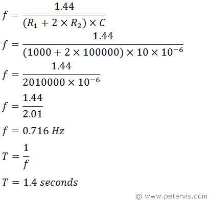 Astable Frequency Calculation