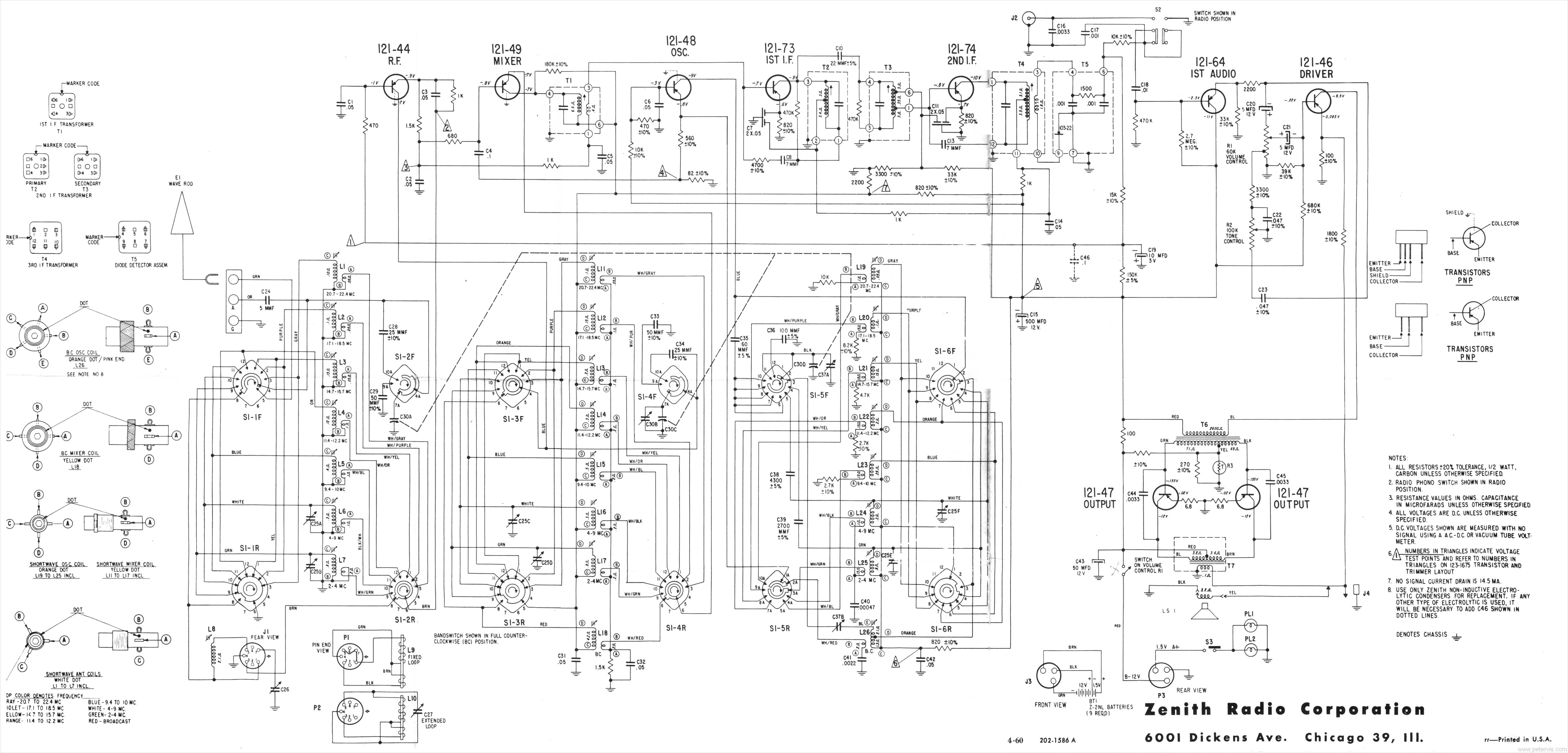 ZENITH ROYAL 1000 CIRCUIT DIAGRAM