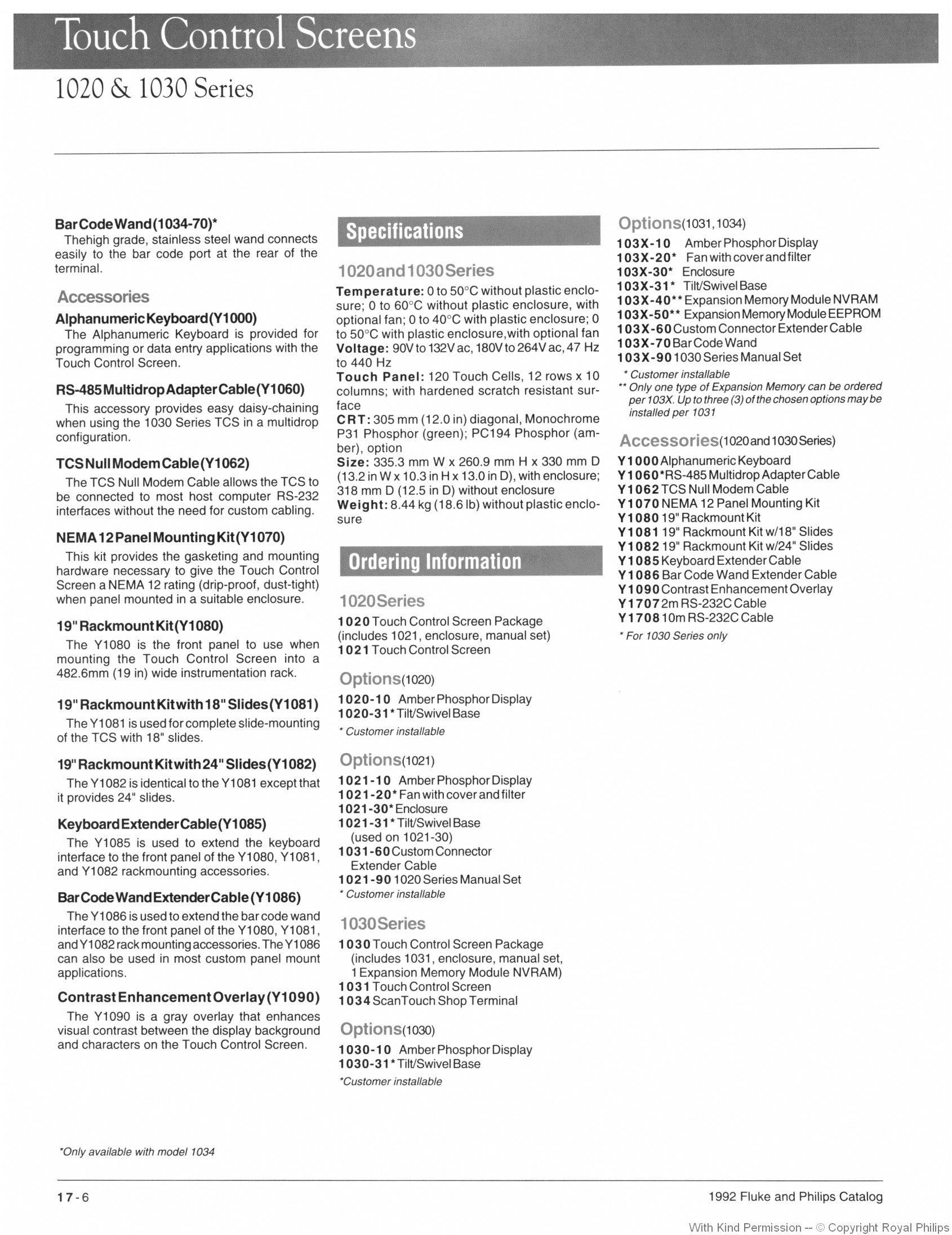 Fluke 1020 and 1030 Series Specifications