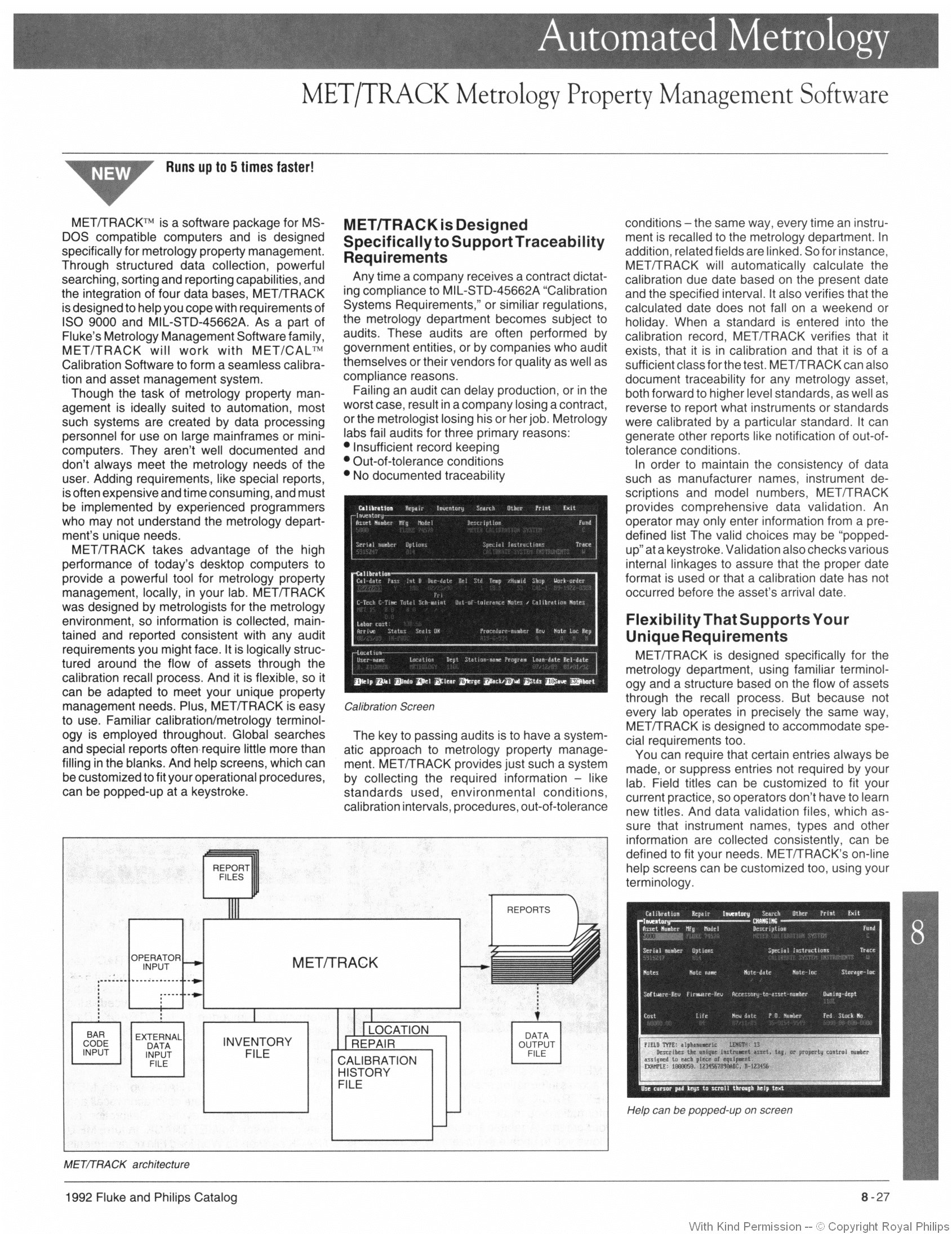 MET/Track Metrology Property Management Software