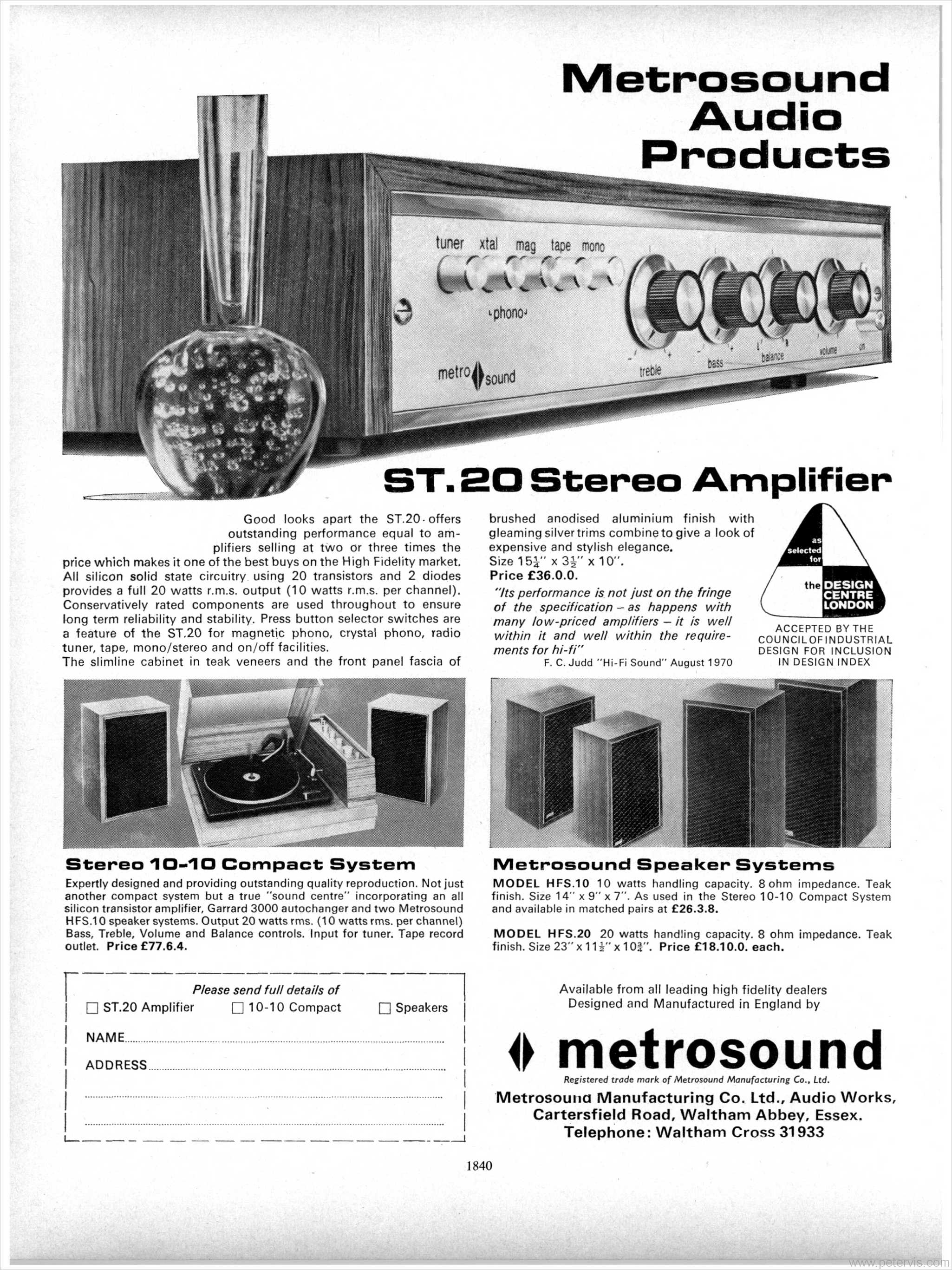 METROSOUND ST20 STEREO AMPLIFIER