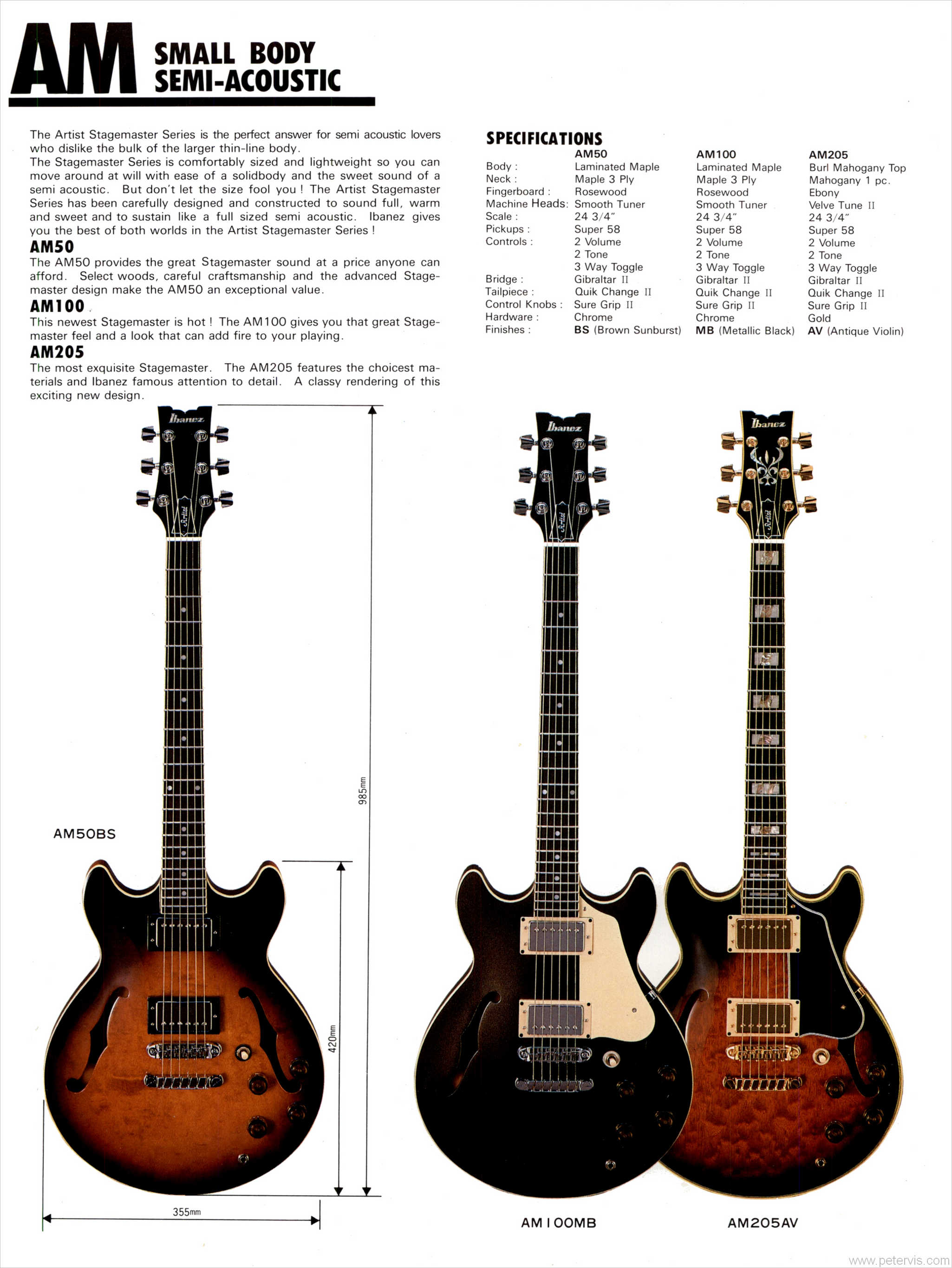 IBANEZ AM50 AND AM100 AND AM205