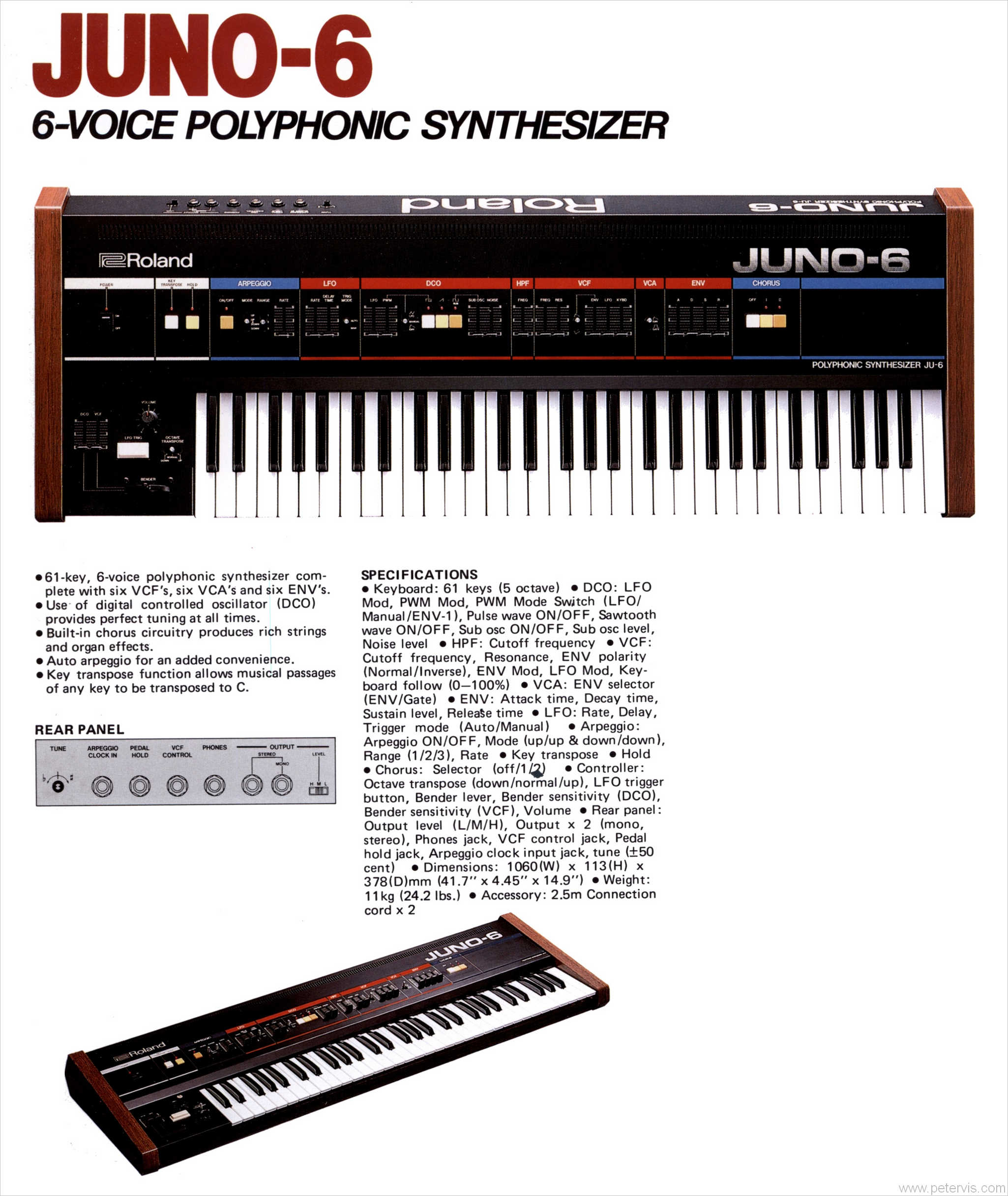 ROLAND JUNO-6 SPECIFICATIONS