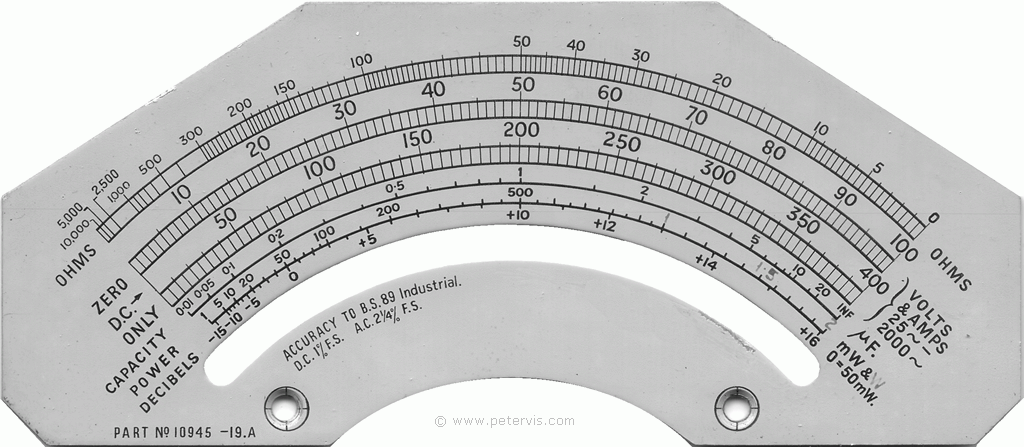 AVO Model 7 Mk2 Meter Dial Template Large Image