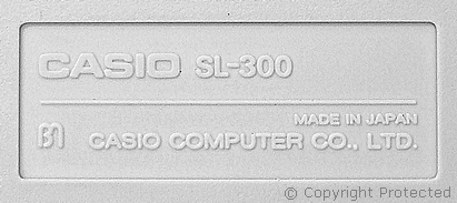 Casio SL-300 Stamped Markings