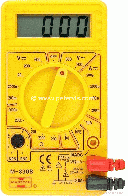 Mastech M-830B AC Voltage Measurement