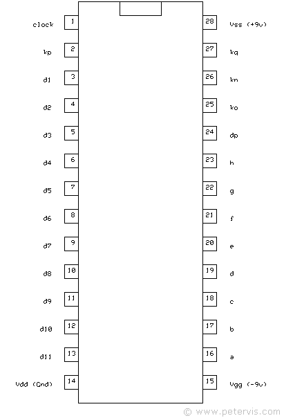 TMS0107 Pinout