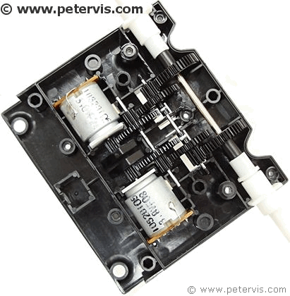 Open gearbox showing the motors.