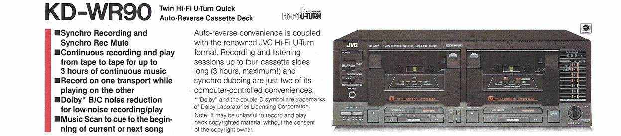 JVC KD-WR90 Cassette Deck