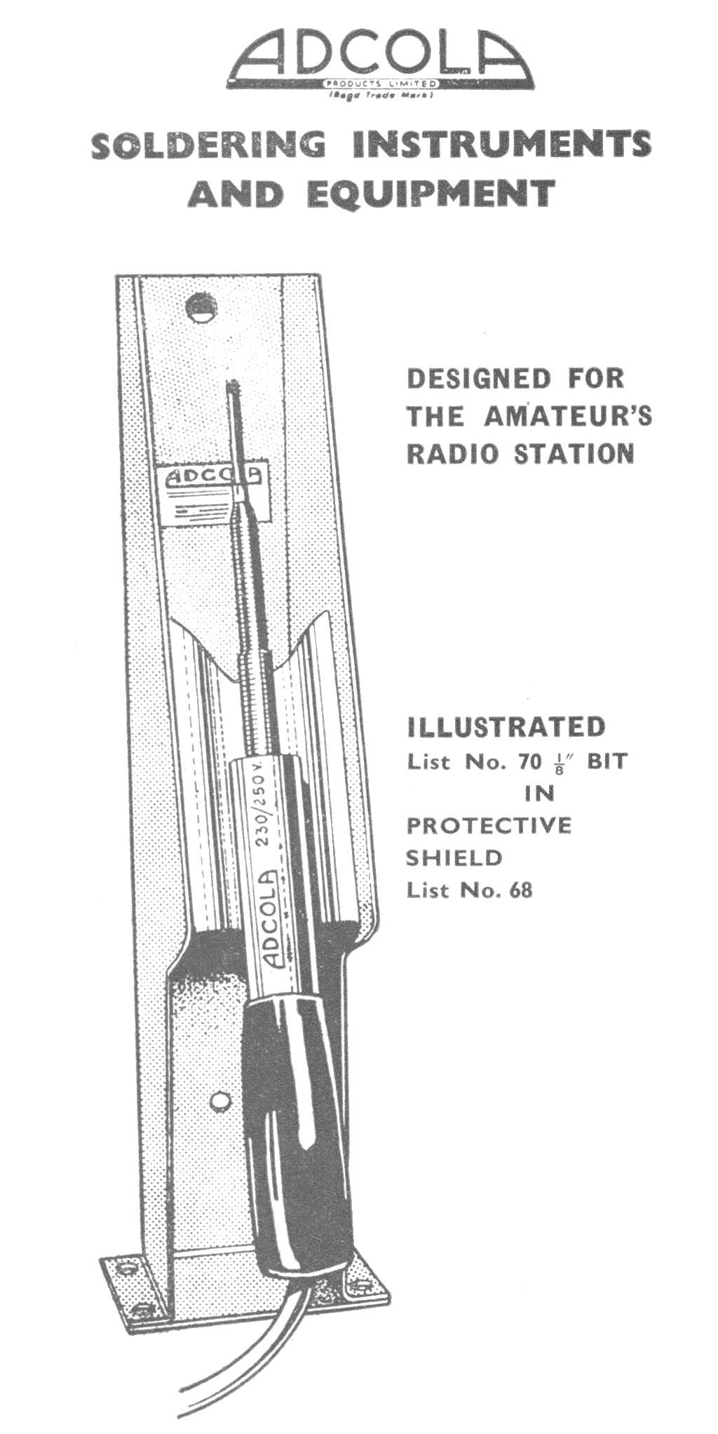 Adcola Soldering Iron -- Oct 1965