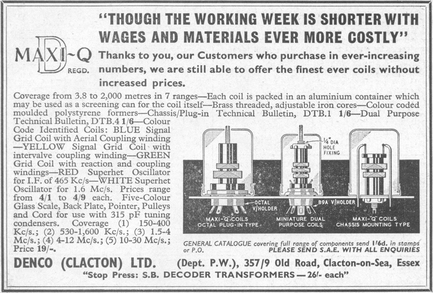 Denco Maxi-Q Coils -- Oct 1965