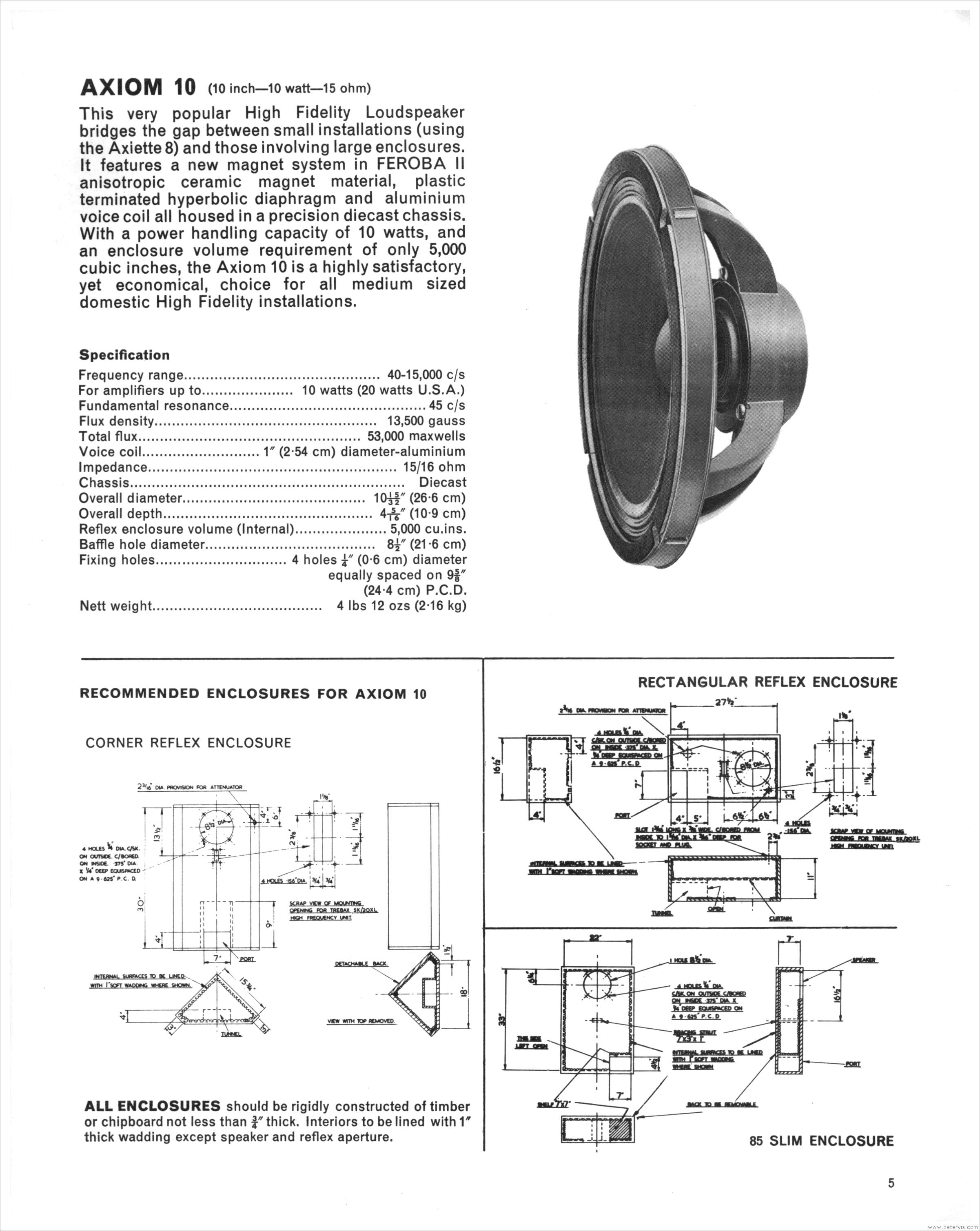 Goodmans Axiom 10 -- High Fidelity Loudspeaker Manual 1963-1964