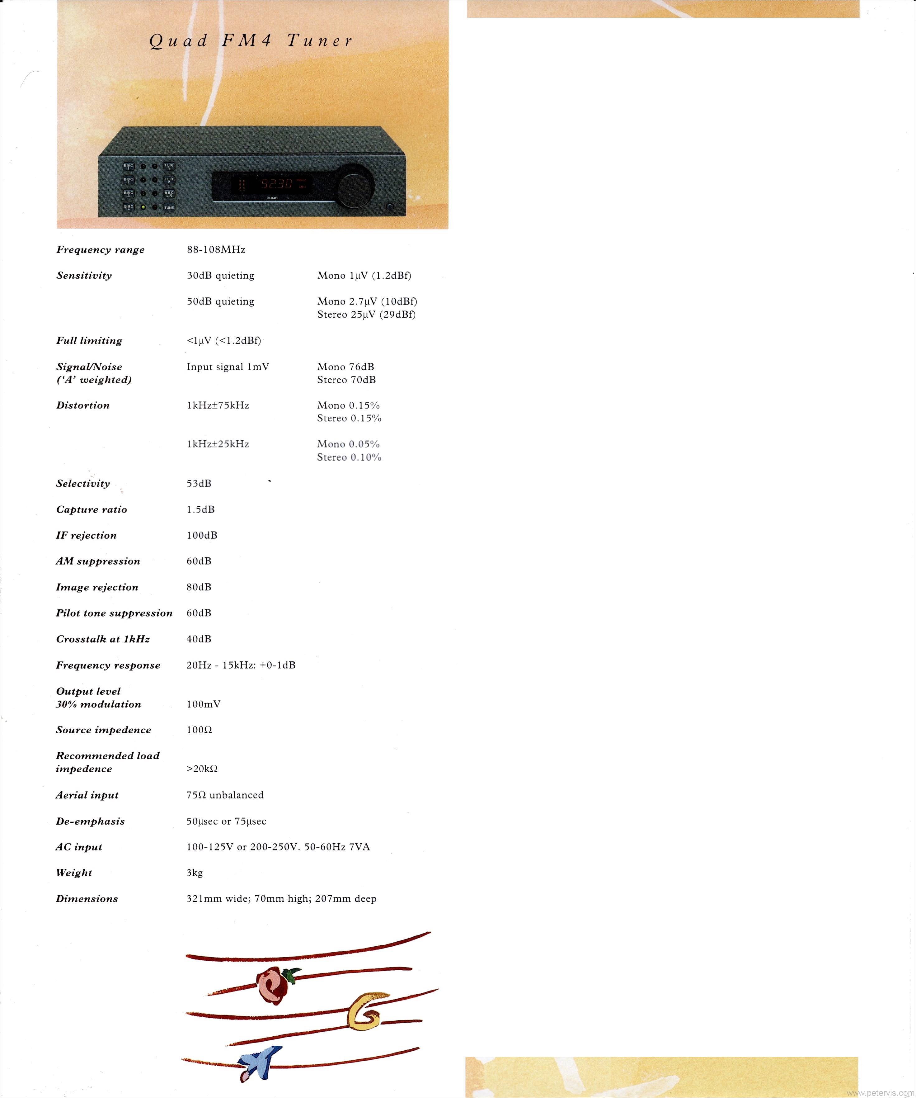 Quad FM4 Tuner Specification