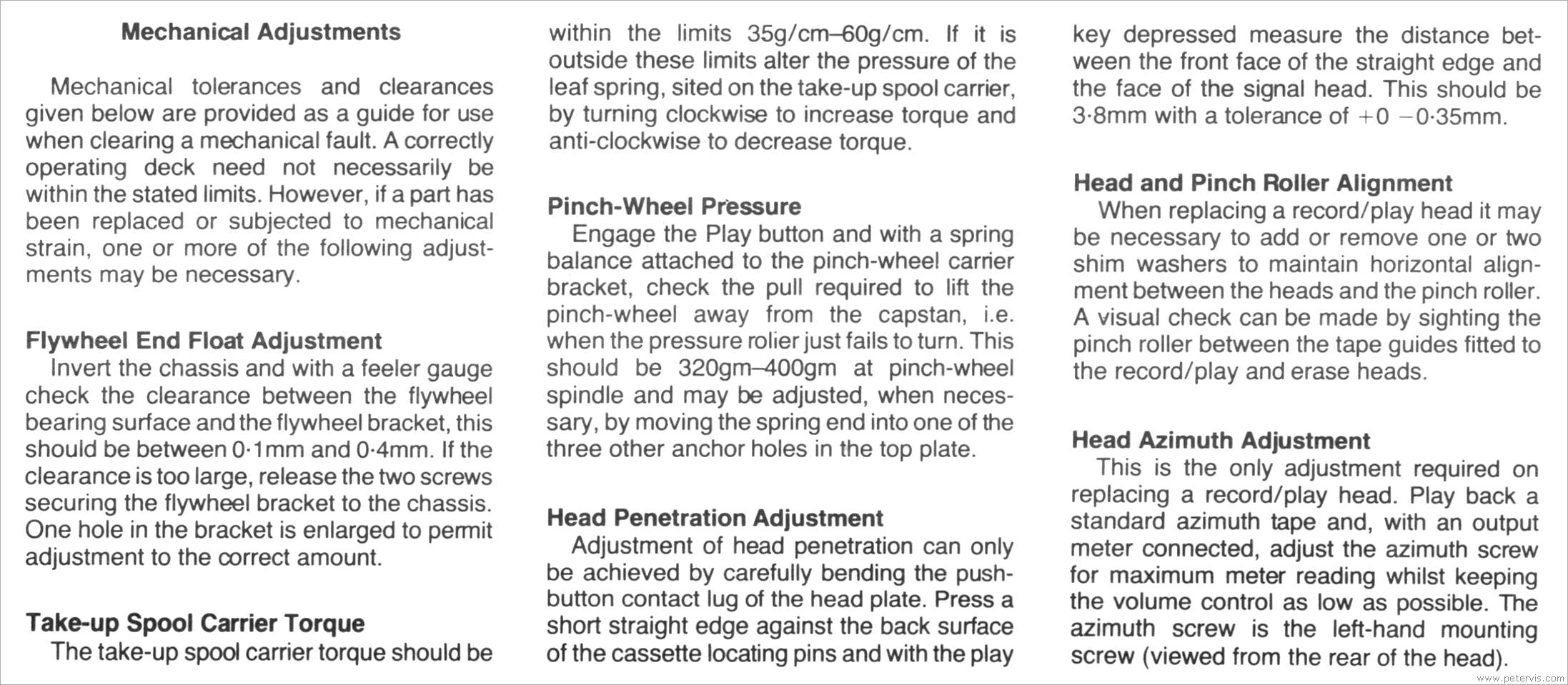 Mechanical Adjustments