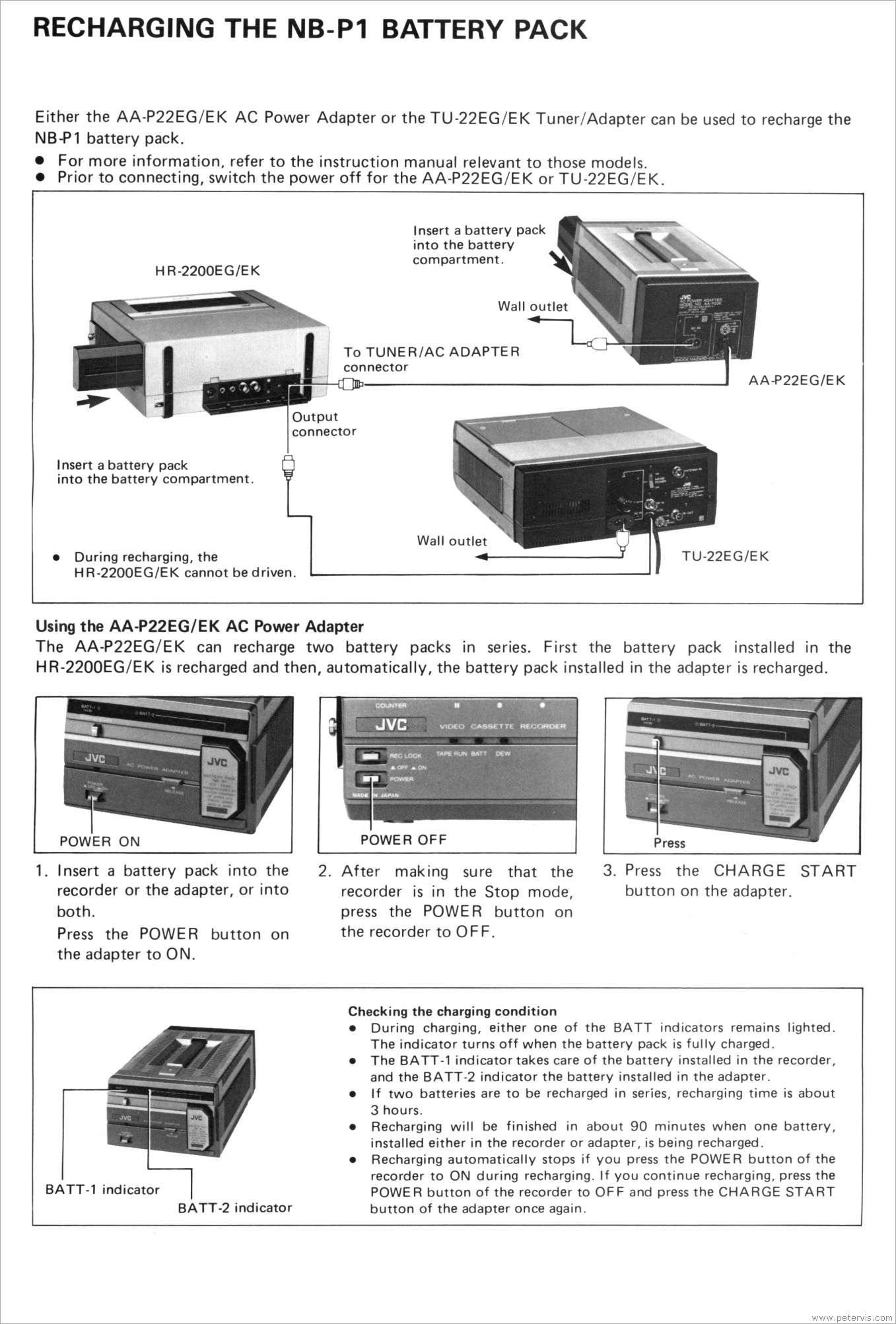 Recharging NB-P1 Battery Pack