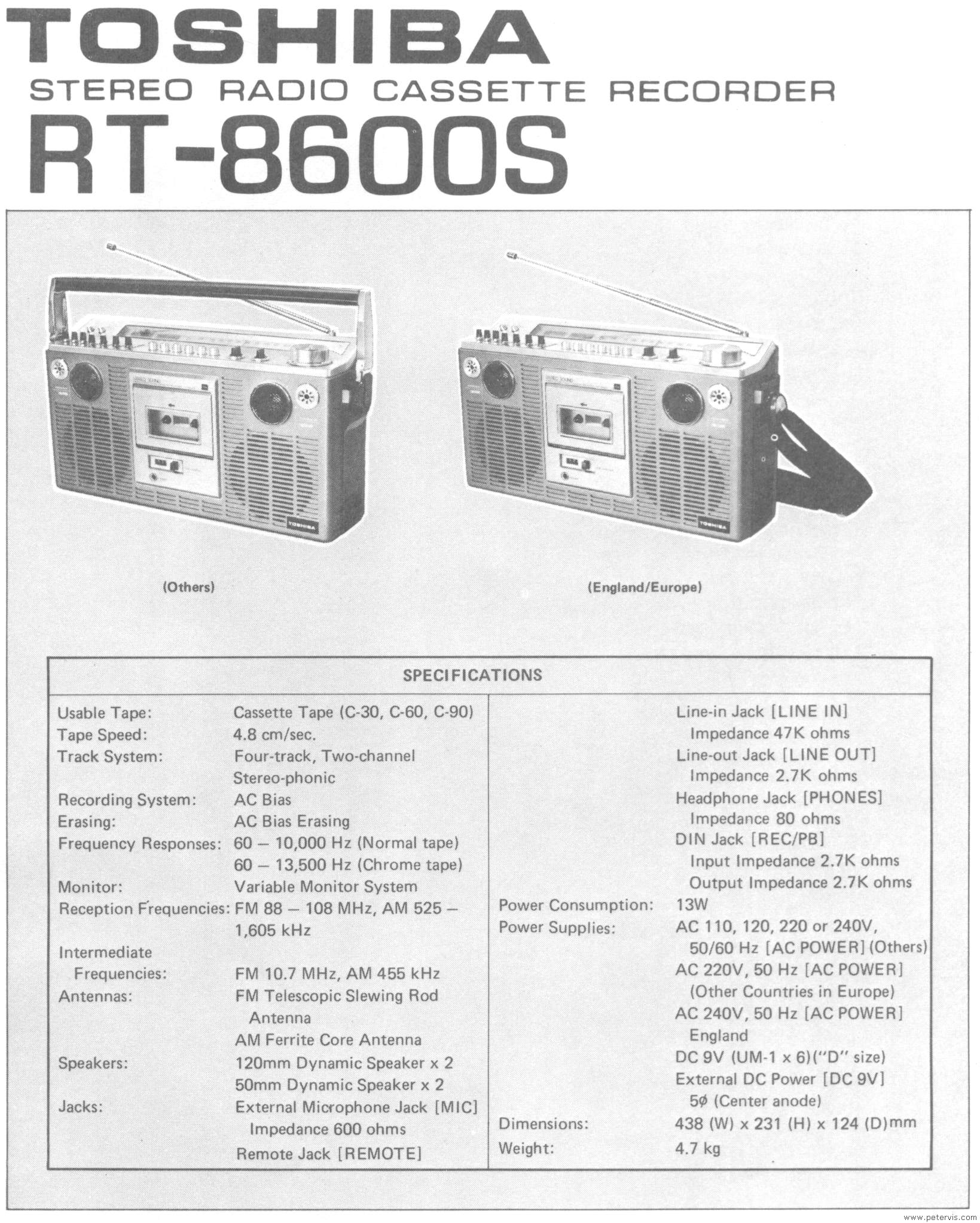 Toshiba RT-8600S