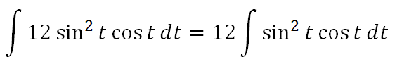 Moving the constant outside of the integral.