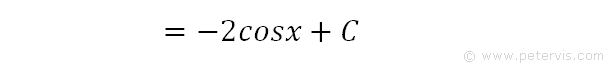 ∫2sinx dx = -2cosx + C