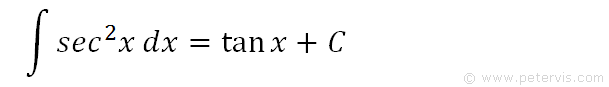 integration of sec^2x dx