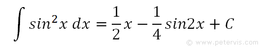 integral of sin^2x dx