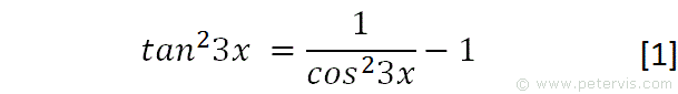 New expression for tan^23x