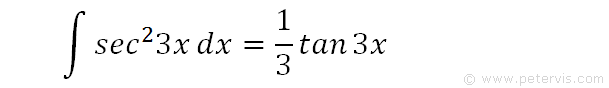 Integral of sec^23x dx