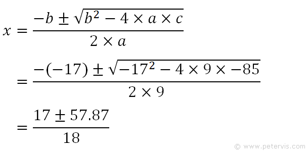 Solving quadratic equation