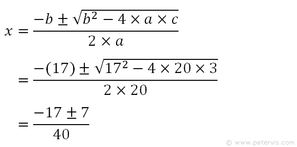 Solving quadratic equation