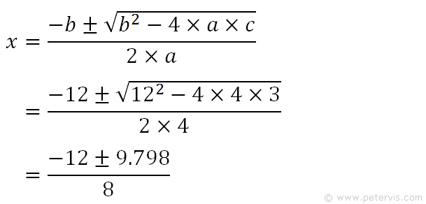 Install Coefficients into the formula.