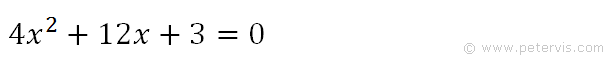 Solve 4x^2+12x+3=0