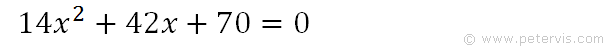 Solve 14x^2+42x+70=0