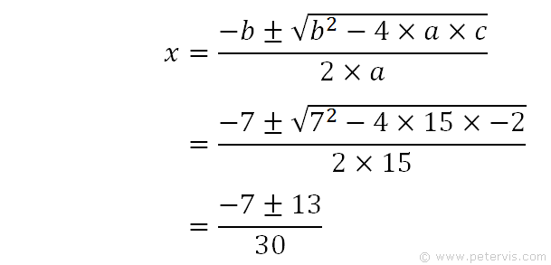 Solving quadratic equation